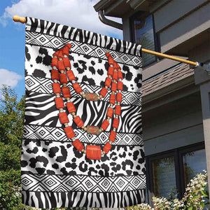 Nigeria Traditional Coral Bead Attire Garden Flag African Tribal Element Wild Animal Skins