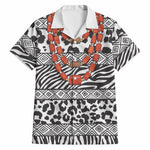 Nigeria Traditional Coral Bead Attire Hawaiian Shirt African Tribal Element Wild Animal Skins