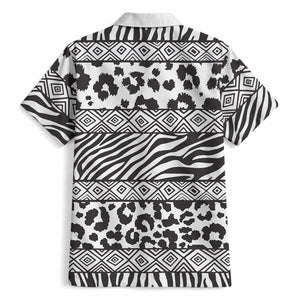Nigeria Traditional Coral Bead Attire Hawaiian Shirt African Tribal Element Wild Animal Skins