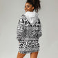 Nigeria Traditional Coral Bead Attire Hoodie Dress African Tribal Element Wild Animal Skins