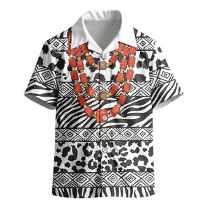 Nigeria Traditional Coral Bead Attire Kid Hawaiian Shirt African Tribal Element Wild Animal Skins
