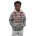 Nigeria Traditional Coral Bead Attire Kid Hoodie African Tribal Element Wild Animal Skins