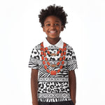 Nigeria Traditional Coral Bead Attire Kid Polo Shirt African Tribal Element Wild Animal Skins