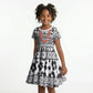 Nigeria Traditional Coral Bead Attire Kid Short Sleeve Dress African Tribal Element Wild Animal Skins