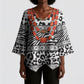 Nigeria Traditional Coral Bead Attire Kimono Sleeve Blouse African Tribal Element Wild Animal Skins