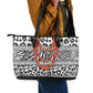 Nigeria Traditional Coral Bead Attire Leather Tote Bag African Tribal Element Wild Animal Skins