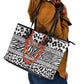 Nigeria Traditional Coral Bead Attire Leather Tote Bag African Tribal Element Wild Animal Skins