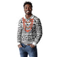 Nigeria Traditional Coral Bead Attire Long Sleeve Polo Shirt African Tribal Element Wild Animal Skins