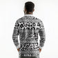 Nigeria Traditional Coral Bead Attire Long Sleeve Polo Shirt African Tribal Element Wild Animal Skins