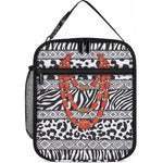 Nigeria Traditional Coral Bead Attire Lunch Bag African Tribal Element Wild Animal Skins