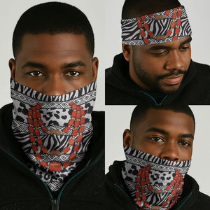Nigeria Traditional Coral Bead Attire Neck Gaiter African Tribal Element Wild Animal Skins