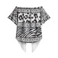 Nigeria Traditional Coral Bead Attire Off Shoulder Wrap Waist Top African Tribal Element Wild Animal Skins