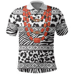 Nigeria Traditional Coral Bead Attire Polo Shirt African Tribal Element Wild Animal Skins