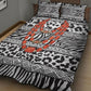 Nigeria Traditional Coral Bead Attire Quilt Bed Set African Tribal Element Wild Animal Skins