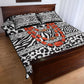 Nigeria Traditional Coral Bead Attire Quilt Bed Set African Tribal Element Wild Animal Skins