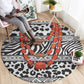 Nigeria Traditional Coral Bead Attire Round Carpet African Tribal Element Wild Animal Skins