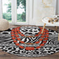 Nigeria Traditional Coral Bead Attire Round Carpet African Tribal Element Wild Animal Skins