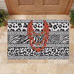 Nigeria Traditional Coral Bead Attire Rubber Doormat African Tribal Element Wild Animal Skins
