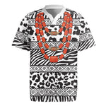 Nigeria Traditional Coral Bead Attire Rugby Jersey African Tribal Element Wild Animal Skins