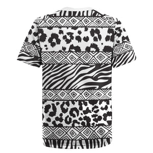 Nigeria Traditional Coral Bead Attire Rugby Jersey African Tribal Element Wild Animal Skins
