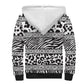 Nigeria Traditional Coral Bead Attire Sherpa Hoodie African Tribal Element Wild Animal Skins