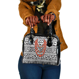 Nigeria Traditional Coral Bead Attire Shoulder Handbag African Tribal Element Wild Animal Skins