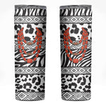 Nigeria Traditional Coral Bead Attire Skinny Tumbler African Tribal Element Wild Animal Skins
