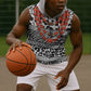 Nigeria Traditional Coral Bead Attire Sleeveless Hoodie African Tribal Element Wild Animal Skins
