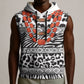 Nigeria Traditional Coral Bead Attire Sleeveless Hoodie African Tribal Element Wild Animal Skins