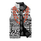 Nigeria Traditional Coral Bead Attire Sleeveless Puffer Jacket African Tribal Element Wild Animal Skins