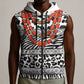 Nigeria Traditional Coral Bead Attire Sleeveless Zip Hoodie African Tribal Element Wild Animal Skins