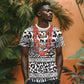 Nigeria Traditional Coral Bead Attire T shirt African Tribal Element Wild Animal Skins