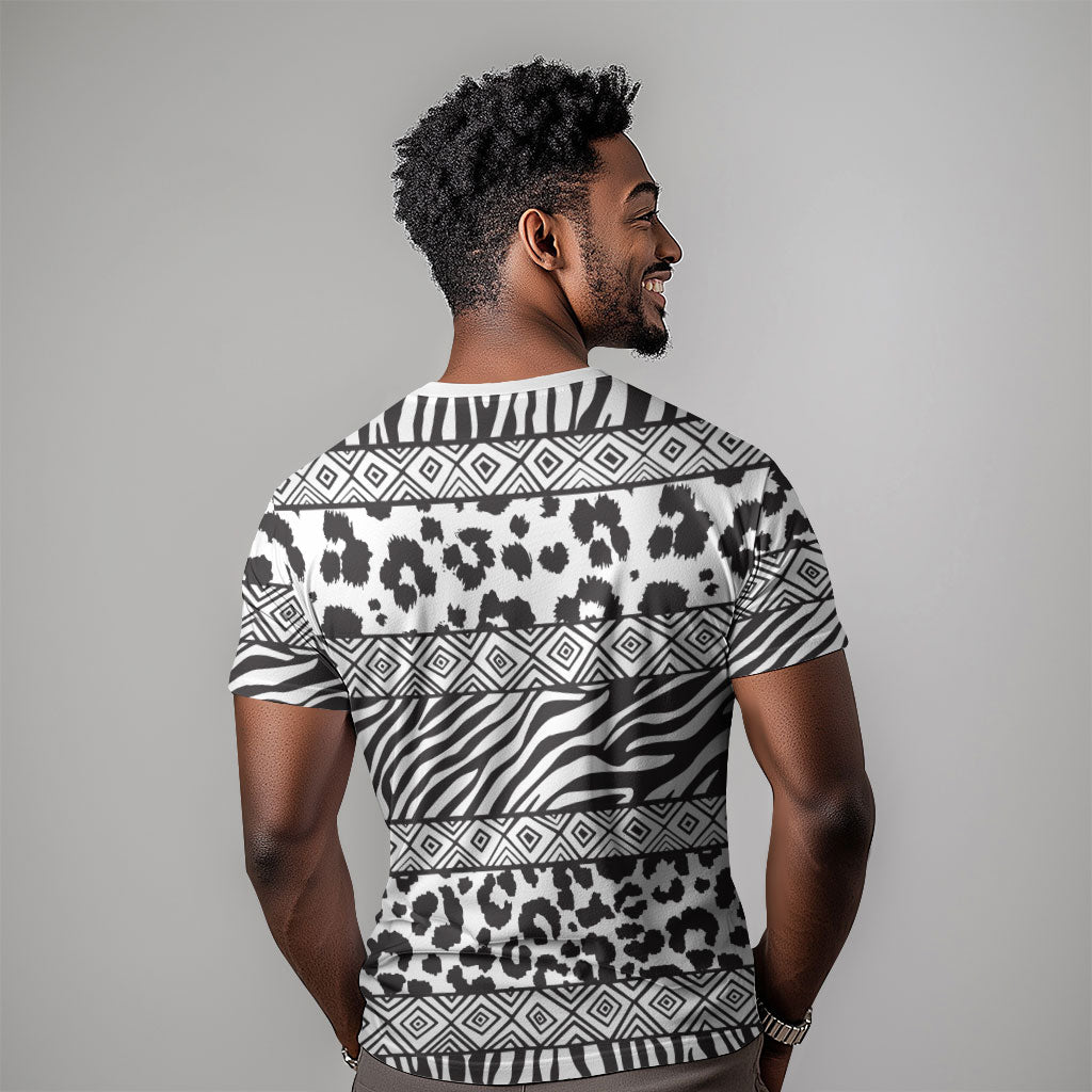 Nigeria Traditional Coral Bead Attire T shirt African Tribal Element Wild Animal Skins