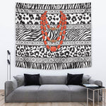 Nigeria Traditional Coral Bead Attire Tapestry African Tribal Element Wild Animal Skins