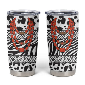 Nigeria Traditional Coral Bead Attire Tumbler Cup African Tribal Element Wild Animal Skins
