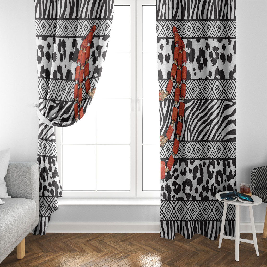 Nigeria Traditional Coral Bead Attire Window Curtain African Tribal Element Wild Animal Skins