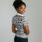 Nigeria Traditional Coral Bead Attire Women Polo Shirt African Tribal Element Wild Animal Skins