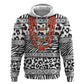 Nigeria Traditional Coral Bead Attire Zip Hoodie African Tribal Element Wild Animal Skins