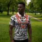 Nigeria Traditional Coral Bead Attire Zipper Polo Shirt African Tribal Element Wild Animal Skins