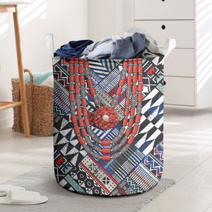 Nigeria Traditional Coral Bead Attire Laundry Basket Tribal African Style