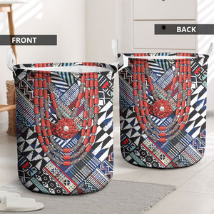 Nigeria Traditional Coral Bead Attire Laundry Basket Tribal African Style