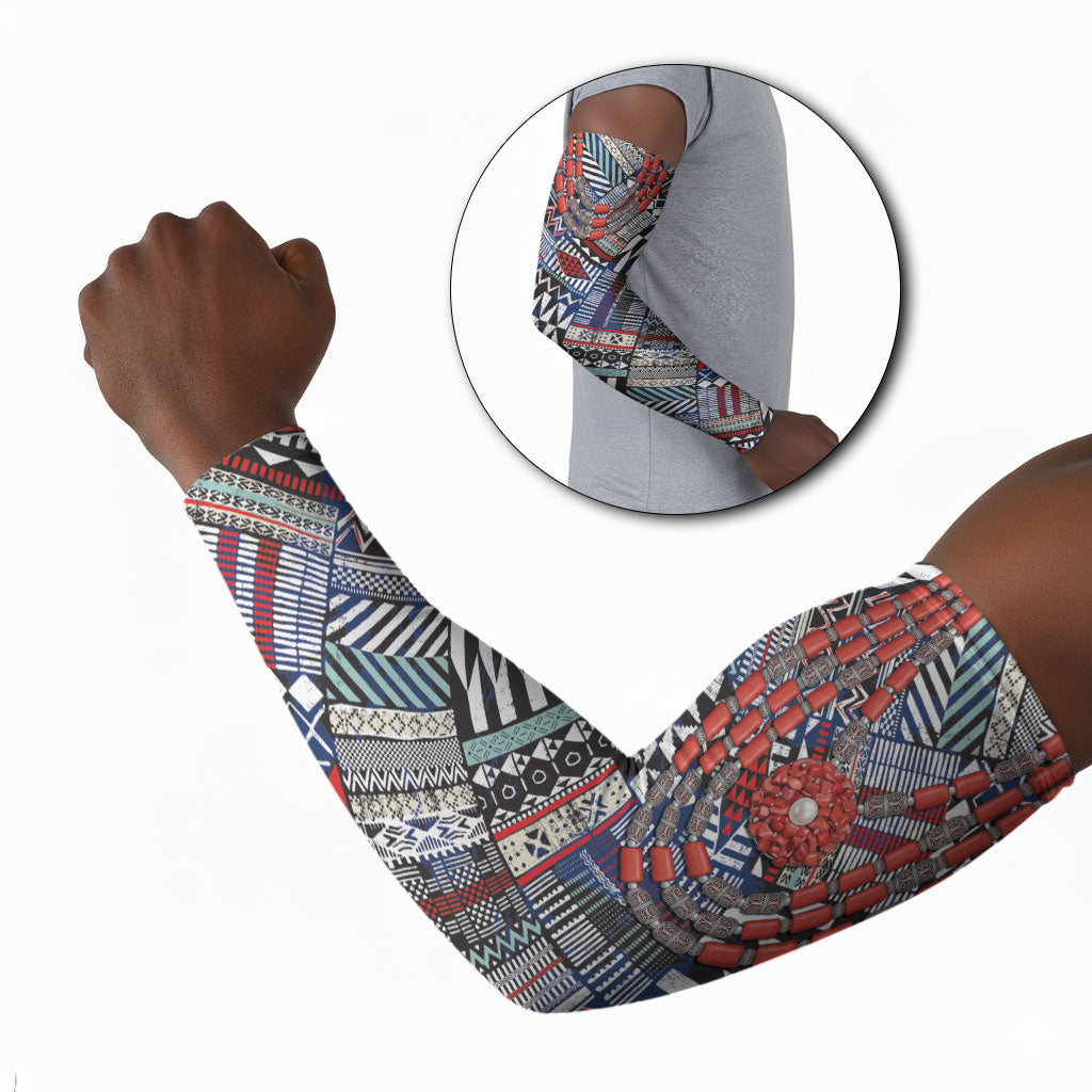 Nigeria Traditional Coral Bead Attire Arm Sleeves Tribal African Style