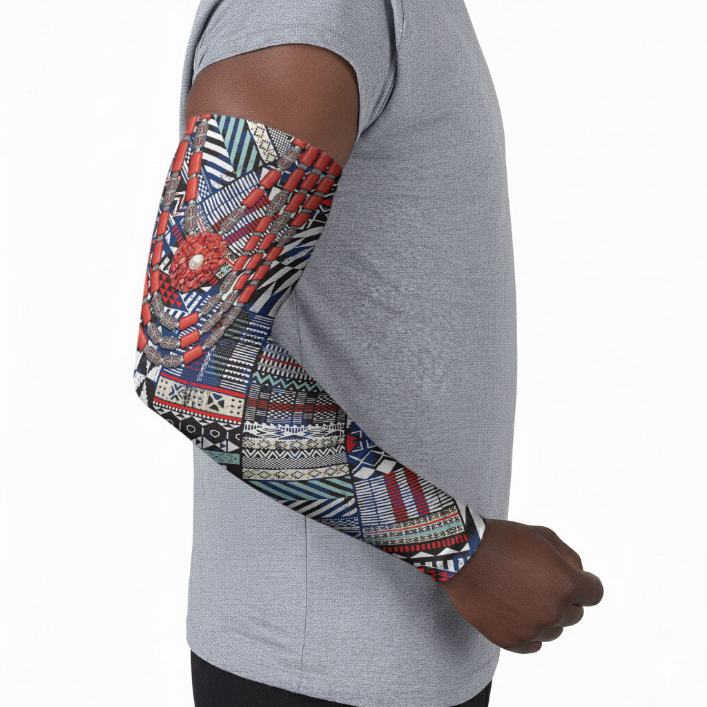 Nigeria Traditional Coral Bead Attire Arm Sleeves Tribal African Style