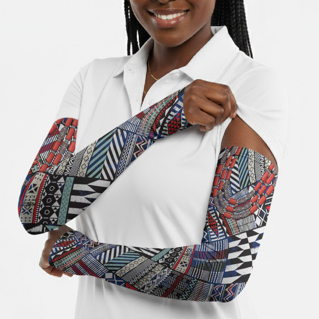 Nigeria Traditional Coral Bead Attire Arm Sleeves Tribal African Style