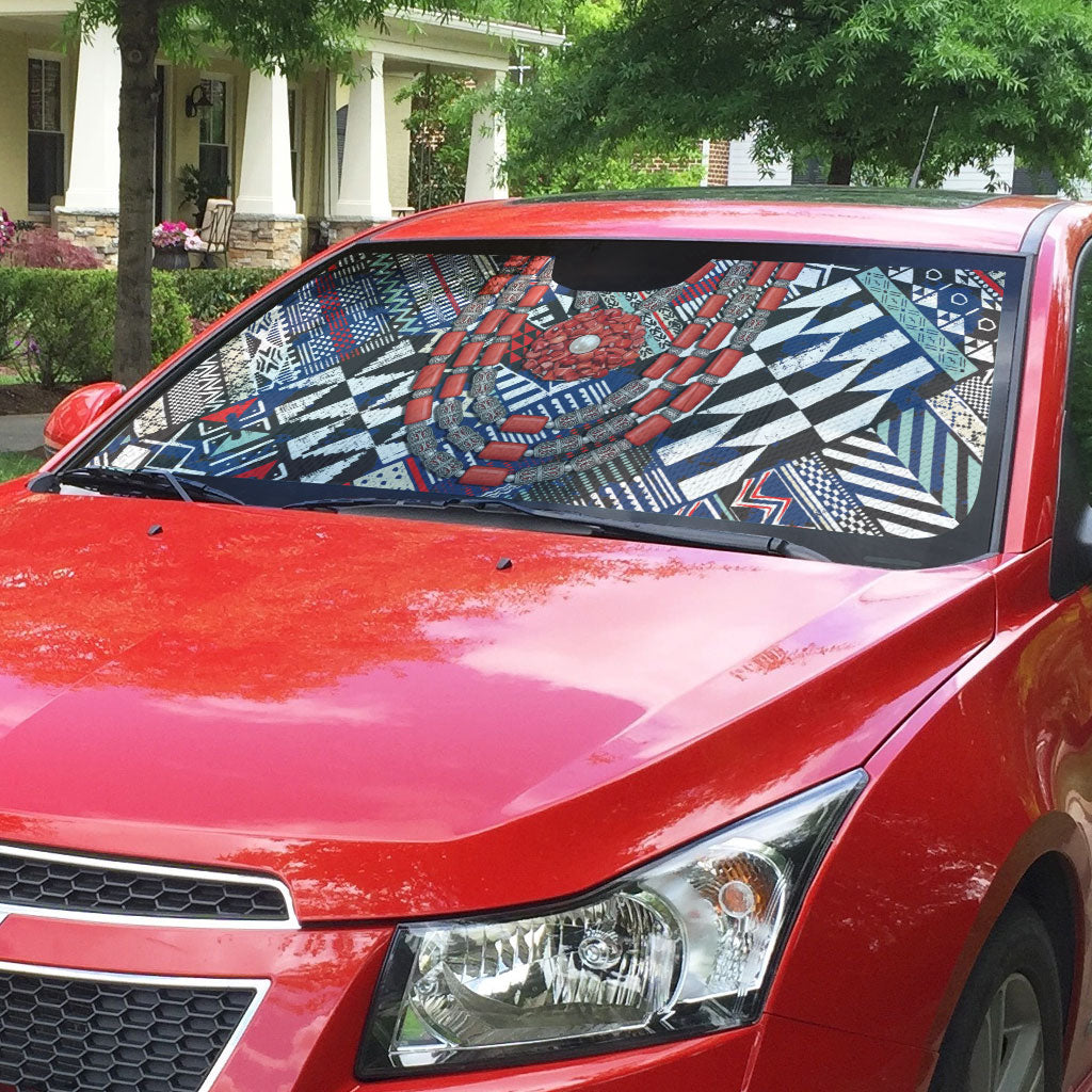 Nigeria Traditional Coral Bead Attire Auto Sun Shade Tribal African Style