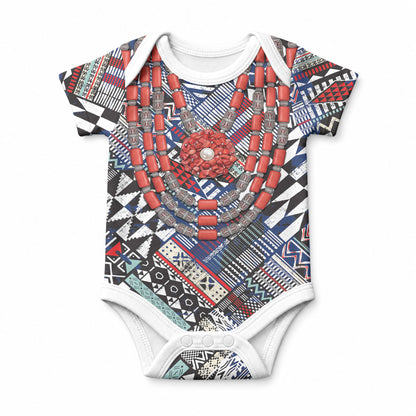 Nigeria Traditional Coral Bead Attire Baby Onesie Tribal African Style