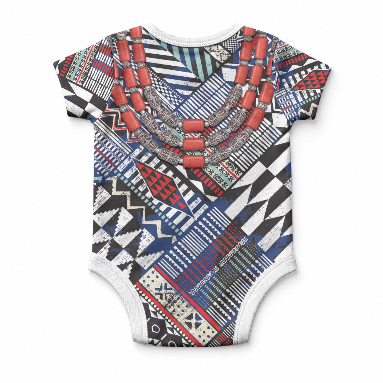 Nigeria Traditional Coral Bead Attire Baby Onesie Tribal African Style