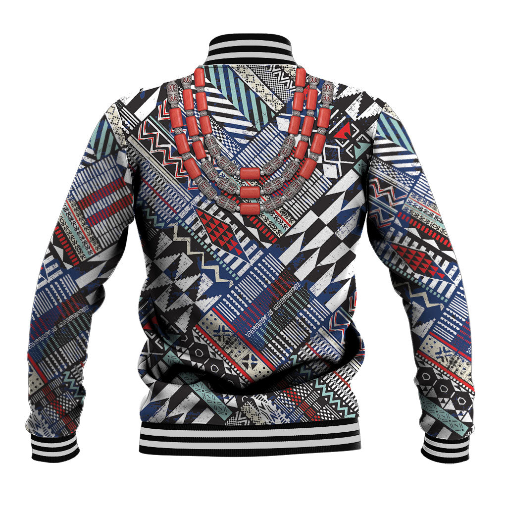 Nigeria Traditional Coral Bead Attire Baseball Jacket Tribal African Style