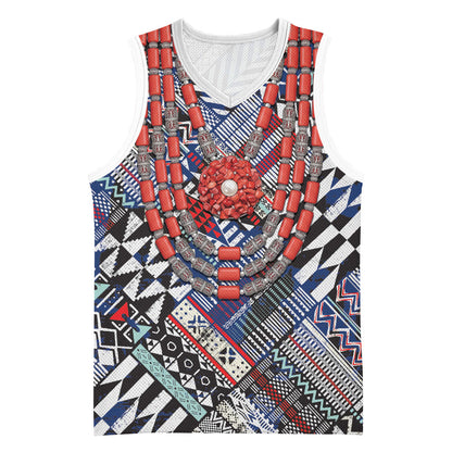 Nigeria Traditional Coral Bead Attire Basketball Jersey Tribal African Style