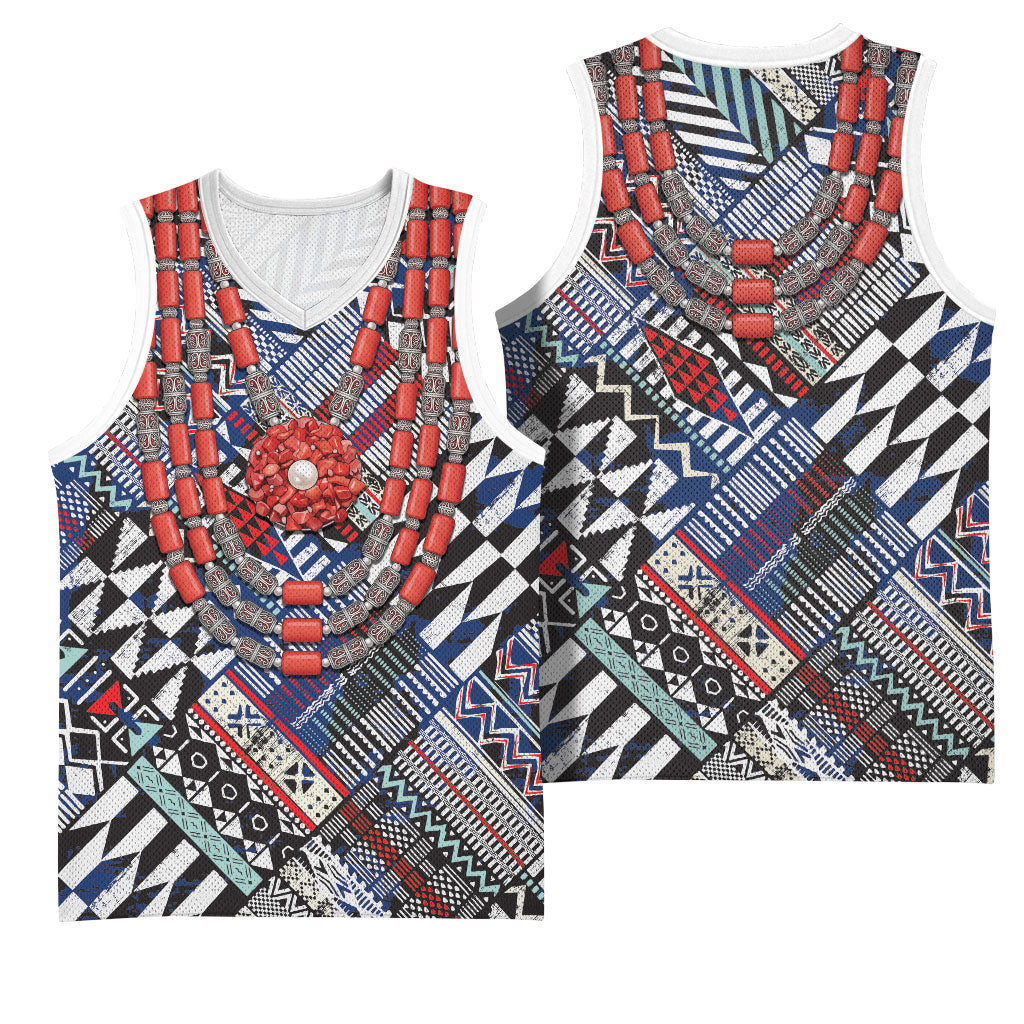 Nigeria Traditional Coral Bead Attire Basketball Jersey Tribal African Style